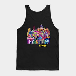 Rome Italy City Pop Art Wanderlust Travel Cityscape Tank Top